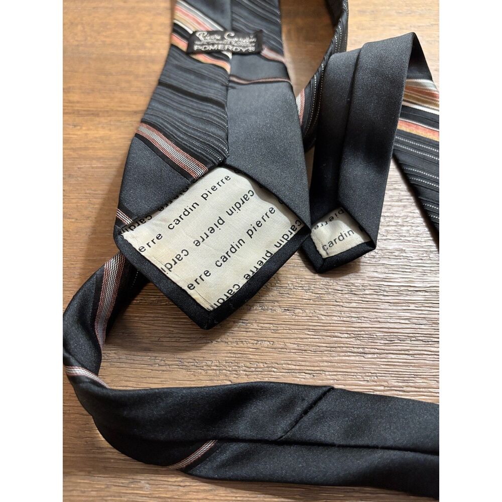 Vintage Pierre Cardin Lot of 3 Ties 3" Wide Striped Polyester Lazarus Pomeroy's - Picture 5 of 14